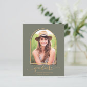 Budget Boho Arch Green Gold Photo Afstuderen (Staand voorkant)