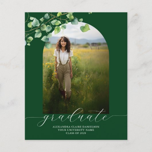 Budget Boho Arch Ivy Forest Green Afstudeerder Inv (Voorkant)