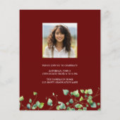 Budget Boho Arch Ivy, Red Afstuderen Invitation (Achterkant)