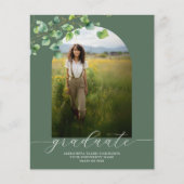 Budget Boho Arch Ivy Sage Groen Afstuderen Invite (Voorkant)