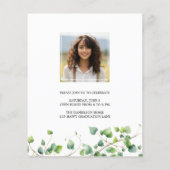 Budget Boho Arch Ivy, White Afstuderen Invitation (Achterkant)