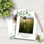 Budget Boho Arch Ivy, White Afstuderen Invitation
