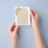 BUDGET Boho Arch Pampas Grass Wedding Uitnodiging Flyer (Hand)