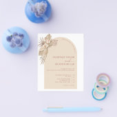 BUDGET Boho Arch Pampas Grass Wedding Uitnodiging Flyer (Enkel)