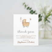 Budget Boho Baby Carriage Baby Shower Dank je wel (Staand voorkant)