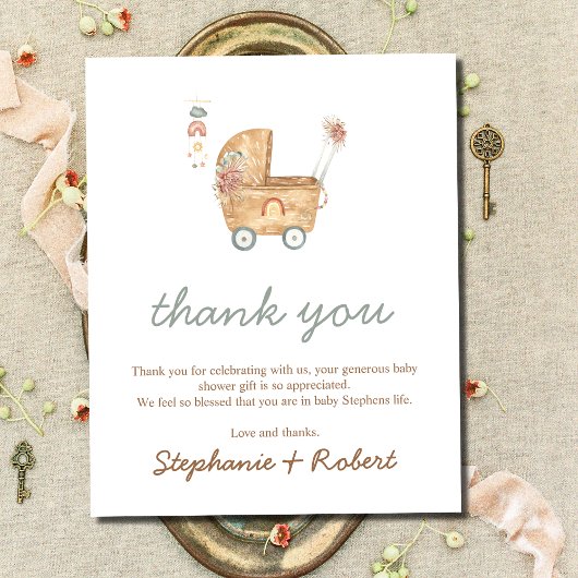 Budget Boho Baby Carriage Baby Shower Dank je wel