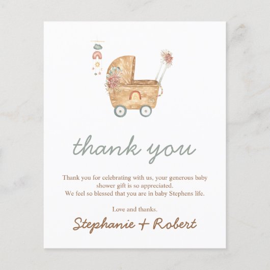 Budget Boho Baby Carriage Baby shower Hartelijk da (Voorkant)