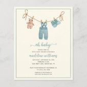 BUDGET BOHO Baby Clothes Boy Oh Baby shower nodigt (Voorkant)