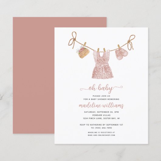 BUDGET BOHO Baby Clothes Girl Oh Baby shower (Voorkant / Achterkant)