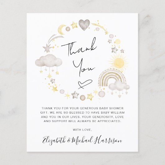 Budget Boho Baby shower Dank u wel! (Voorkant)