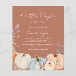 Budget Boho Baby shower Little Pumpkin Invitation