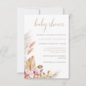 Budget Boho Baby shower Pampas Grass Floral Kaart (Voorkant)