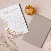 Budget Boho Baby shower Pampas Grass Floral Kaart