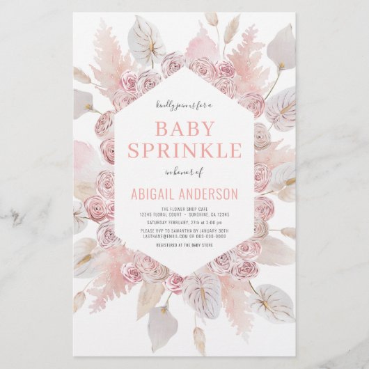 Budget Boho Baby Sprinkle Blush Pink Flyer (Voorkant)