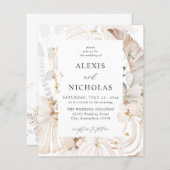 Budget Boho Beach Tropical beige Floral Wedding (Voorkant / Achterkant)