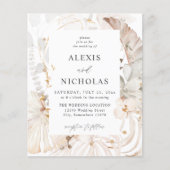 Budget Boho Beach Tropical beige Floral Wedding (Voorkant)