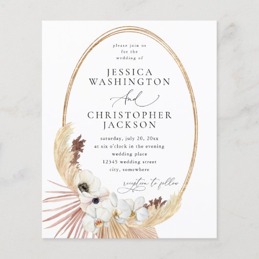 Budget Boho Beach White Floral Wedding (Voorkant)