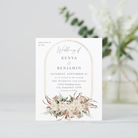 Budget Boho beige Floral Wedding 3 (Staand voorkant)