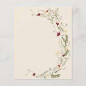Budget Boho Beige Florals Baby Brunch Uitnodiging (Achterkant)