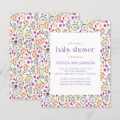 Budget Boho Bicycle Floral Baby shower Uitnodigen (Voorkant / Achterkant)