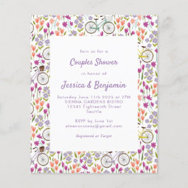 Budget Boho Bicycle Floral Script Couples Shower