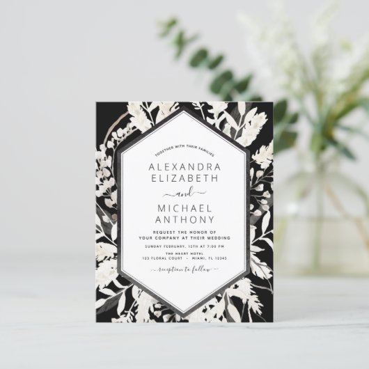 Budget Boho Black Beige Botanical Wedding (Staand voorkant)