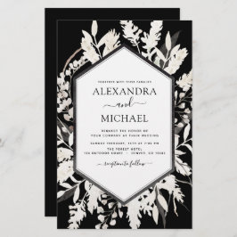 Budget Boho Black Beige Botanical Wedding