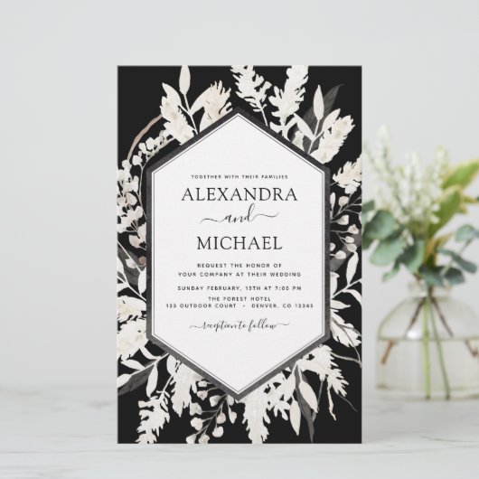 Budget Boho Black Beige Botanical Wedding (Staand voorkant)