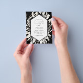 Budget Boho Black Botanical Wedding Invitation Flyer (Hand)