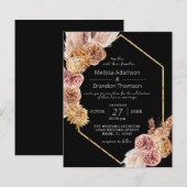 Budget Boho Black Wedding Flyer-uitnodiging (Voorkant / Achterkant)