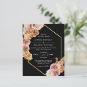 Budget Boho Black Wedding Flyer-uitnodiging (Staand voorkant)