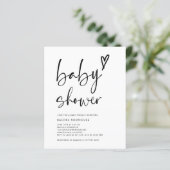Budget Boho Black & White Baby shower Invitation (Staand voorkant)