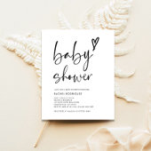 Budget Boho Black & White Baby shower Invitation