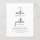 Budget Boho Black & White Elegant Photo Wedding (Achterkant)