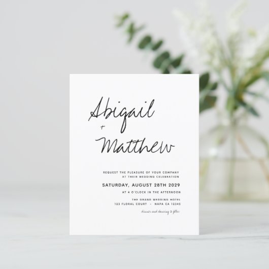 Budget Boho Black White Modern Wedding (Staand voorkant)