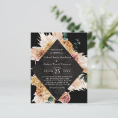 Budget Boho Black Woede Uitnodiging (Staand voorkant)