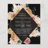 Budget Boho Black Woede Uitnodiging (Voorkant)