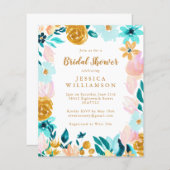 Budget Boho Blauwgroen Waterverf Floral Vrijgezell (Voorkant / Achterkant)