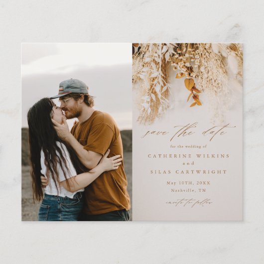 Budget Boho Bloemen Foto Huwelijk Opslag Bericht D Flyer (Voorkant)