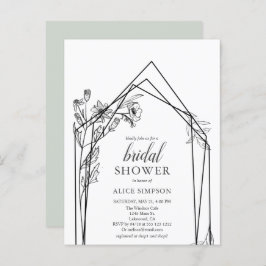 Budget Boho Bloemen Geometrische Bruiloft Uitnodig Uitnodiging Briefkaart