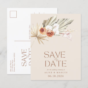 Budget Boho Bloemen Huwelijksaankondiging Bewaar D Aankondigingskaart