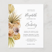 Budget Boho Bloemen Tropische Trouw Uitnodiging (Voorkant)