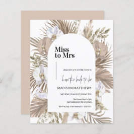 Budget Boho Blush Palm Vrijgezellenfeest Invite