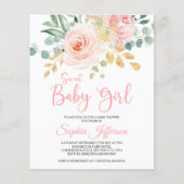 Budget Boho Blush Pink Baby shower Uitnodiging (Voorkant)