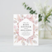 Budget Boho Blush Pink Baby shower Uitnodiging (Staand voorkant)