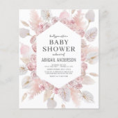 Budget Boho Blush Pink Baby shower Uitnodiging (Voorkant)