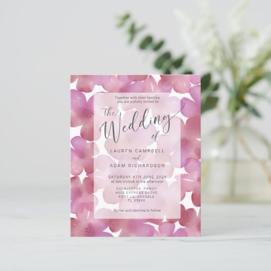 Budget Boho Blush Pink Floral Wedding (Staand voorkant)