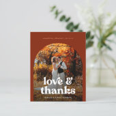 Budget Boho Boog Foto bruiloft Dank u kaart (Staand voorkant)