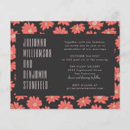 Budget Boho Botanical Black Red Floral Wedding