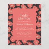 Budget Boho Botanical Flowers Navy Red Baby shower (Voorkant)